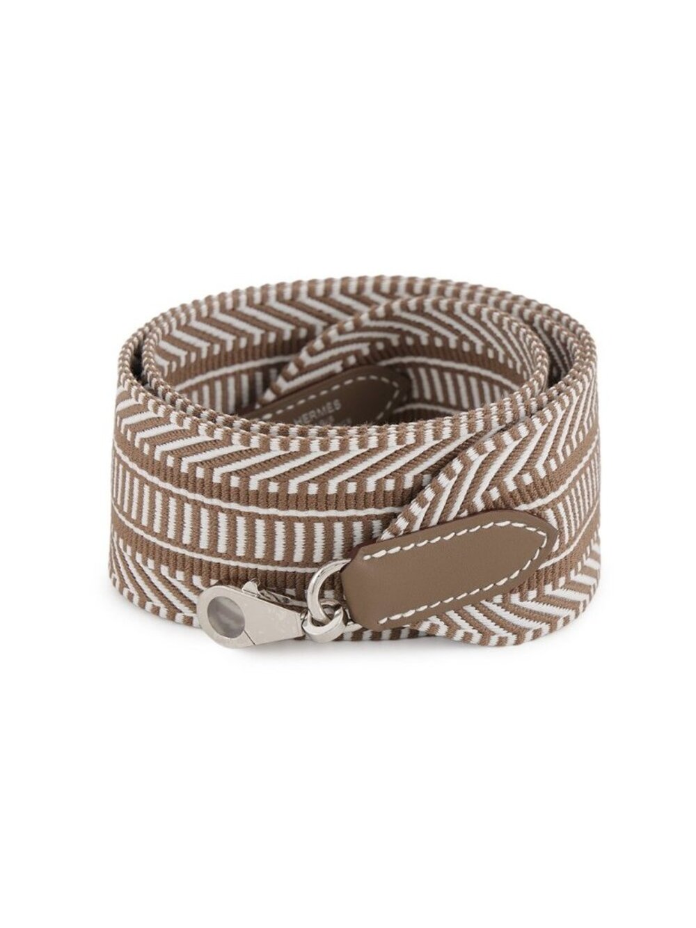 Hermes Shoulder Strap Bandouliere Sangle Caval Gripere Etoupe Silver